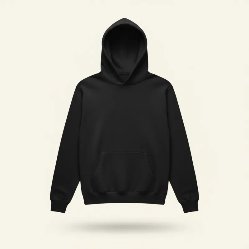 Black hoodie, front