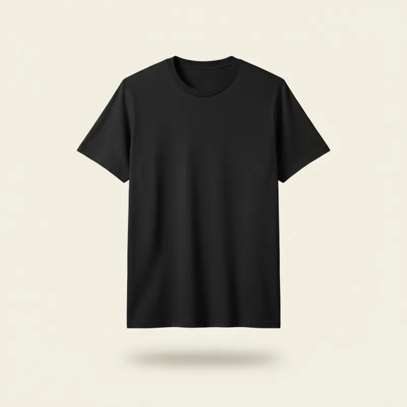 Black cotton t-shirt, front
