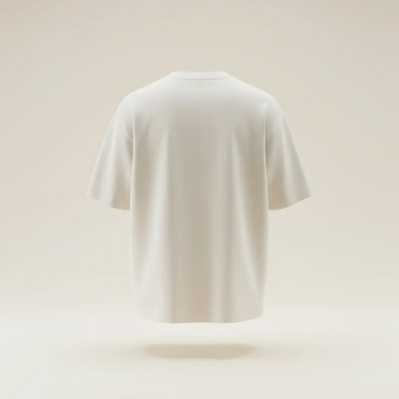 Cream oversized t-shirt, back view